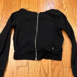 Aritzia Tna Waffle Zip Hoodie black size small